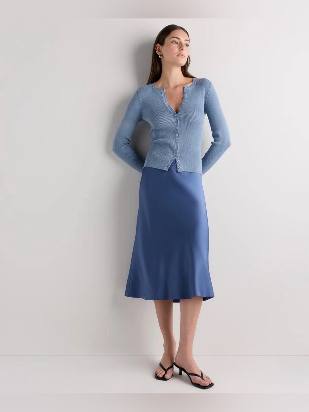 NWT Quince Washable Silk Skirt - Picture 2 of 5